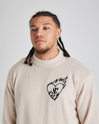 Separate Collection Flaming Heart Knitted Sweatshirt